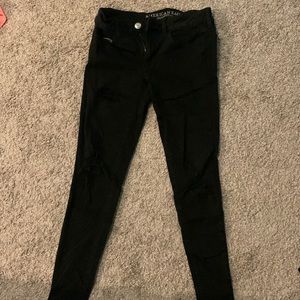 American Eagle size 2 regular. Black ripped skinny jeans.